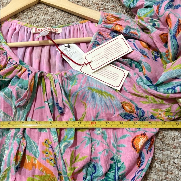 Banjanan Bazaar Wrap Floral Printed Cotton Mini Dress XS NWT - Picture 9 of 11